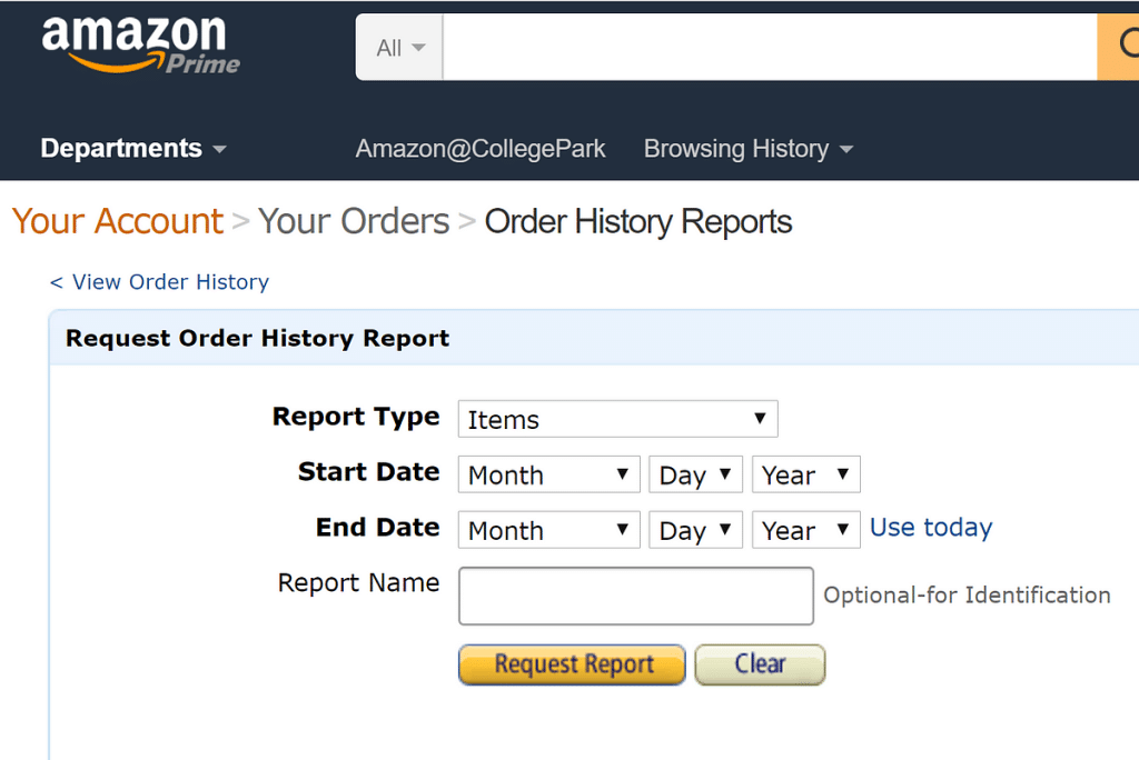 View and Download Amazon Order History Report